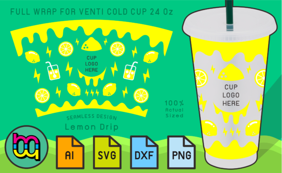 24oz Venti Cold Cup Fullwrap Lemon Drip: A Strategic Design Asset