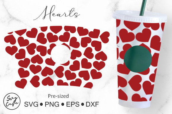 24oz Venti Cold Cup Hearts: Graphics for Craft Branding