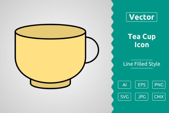 A Designer's Review of the Vector Tea Cup Filled Outline Icon for Embroidery