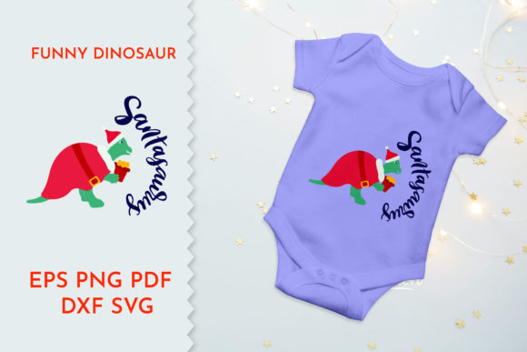 A Festive Dinosaur Wearing Santa's Hat