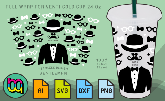 A Gentleman's Fullwrap: Graphics & Templates for the 24oz Cup