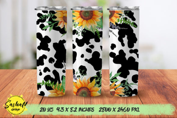A Graphic Designer’s Review of the Watercolor Sunflower Cow Tumbler Print Template