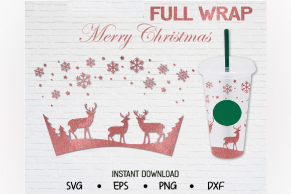 A Reindeer Christmas Cup Graphic for Editorial Use