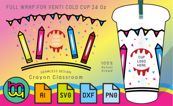 A Versatile Crayon Classroom Design for Tumbler Graphics