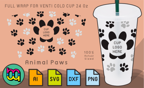 Assessing Animal Paw Full-Wraps for Venti Cold Cup Projects