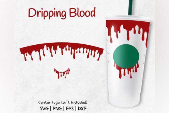 Dripping Blood Venti Cold Cup 24 Oz Graphics & Crafts