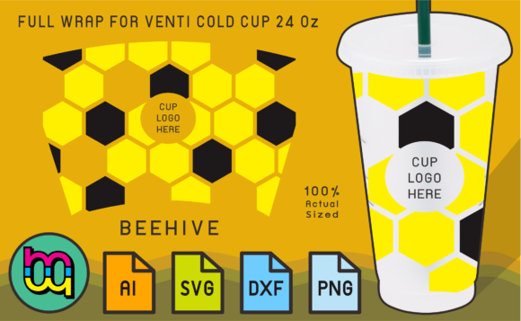 Elevate Your Craft with This Beehive Cold Cup Design