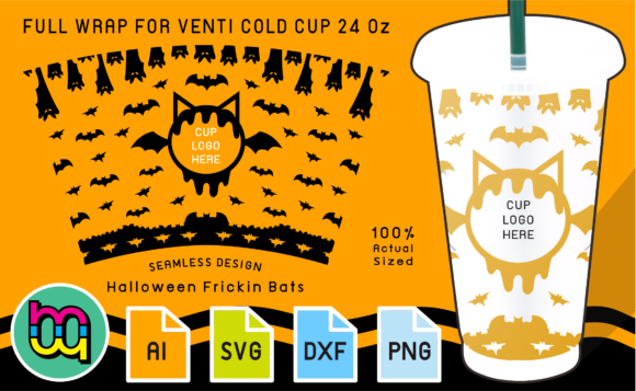 Evaluating the Halloween Bats Tumbler Graphic for Print Templates