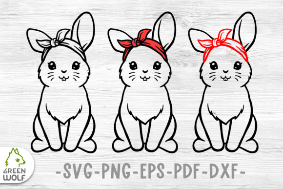 Farm Animals Bunny with Bandana SVG: Graphics for Crafts