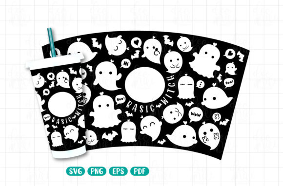 Ghost Wrap Starbucks Cold Cup: A Graphics Asset for Crafts and Content
