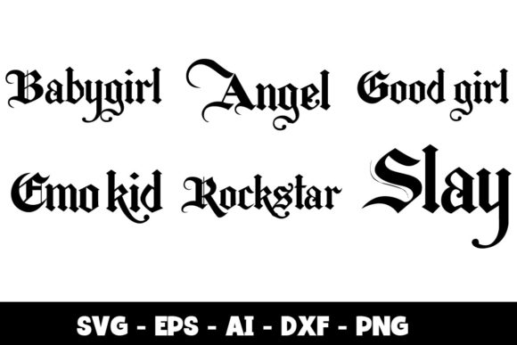 Gothic Quotes Graphics for Crafts & Branding