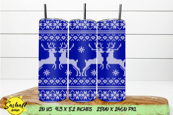 Reviewing a Blue Knit Winter Tumbler Graphic for Print Templates