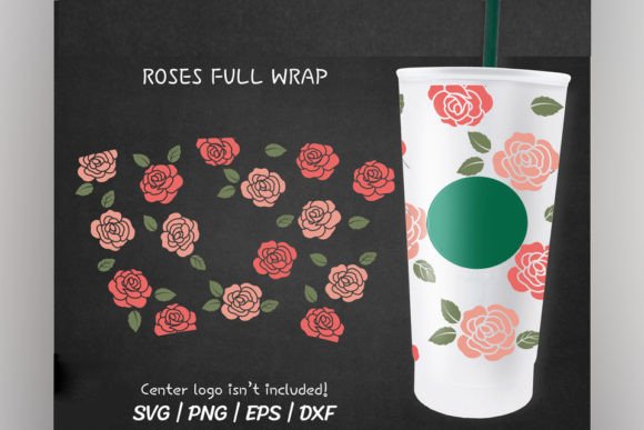 Roses Pattern Venti Cold Cup 24 Oz: Graphics & Crafts