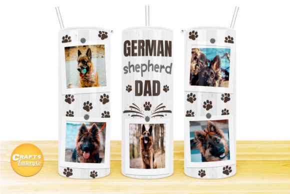 Skinny Tumbler Wraps German Shepherd Dad Crafts & Graphics
