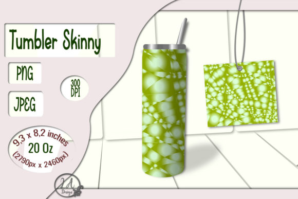 Skinny Tumbler Yellow-Green Graphics for Print Templates