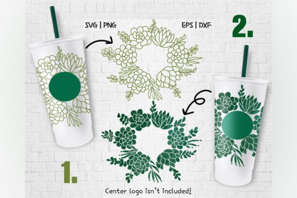 Succulent Cactus Full Wrap Graphics for Crafts