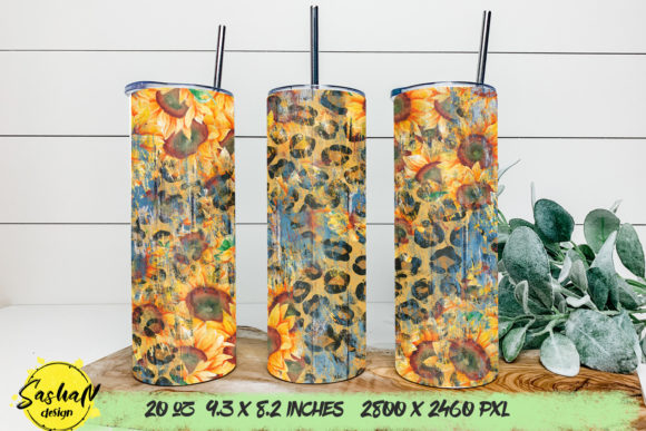 Sunflower and Leopard Print Graphics for Modern Print Templates