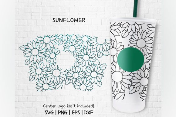 Sunflower Seamless Venti Cold Cup 24 Oz: Graphics & Crafts
