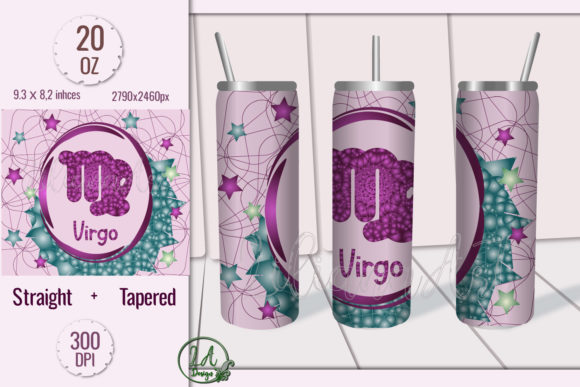 Virgo Skinny Tumbler Design: A Stylish Graphic Asset for Publishing